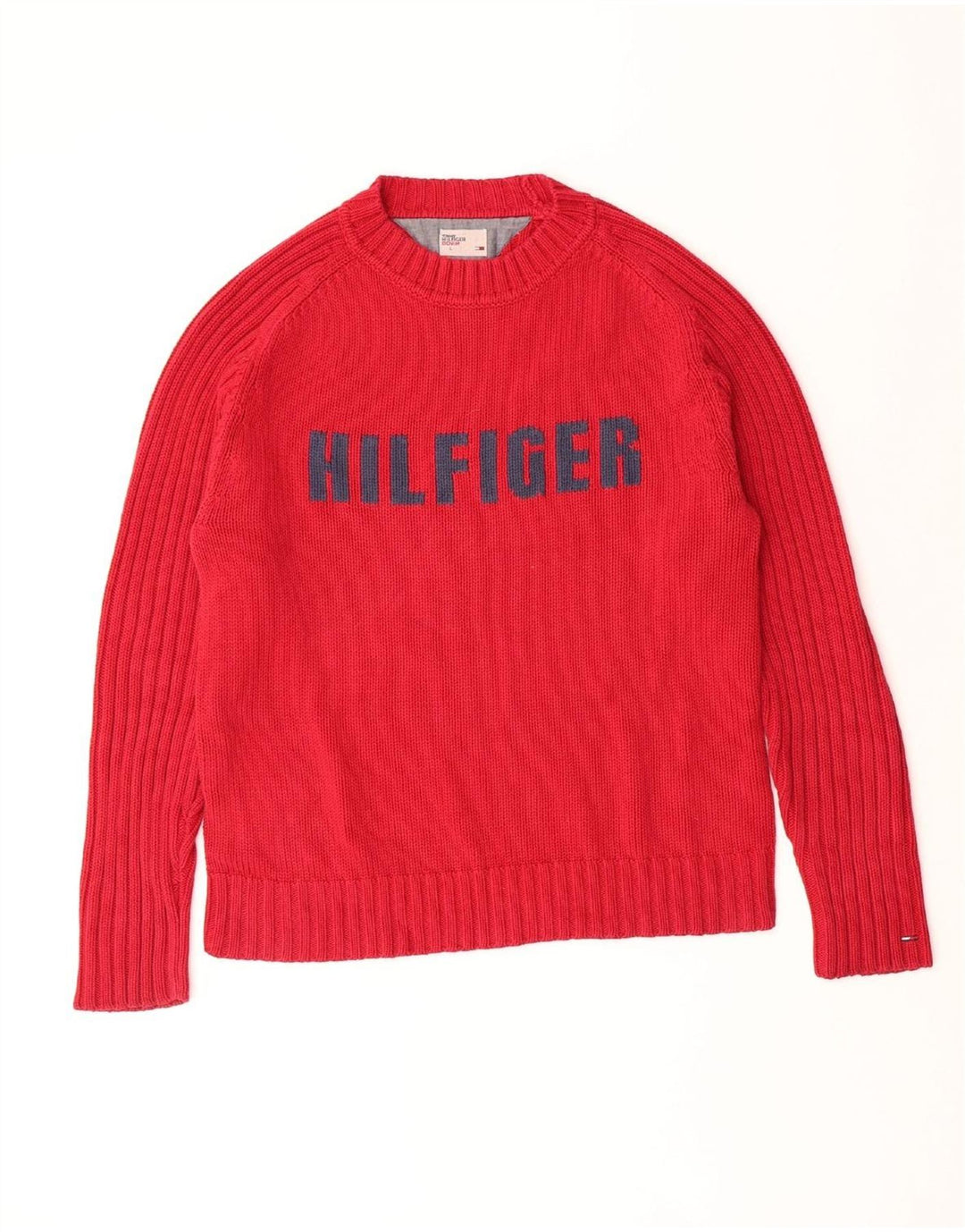 TOMMY HILFIGER Maglione maglione girocollo con grafica da uomo grande rosso classico
