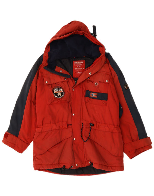 Giacca a vento grafica da uomo Napapijri UK 38 Medium Red Colourblock