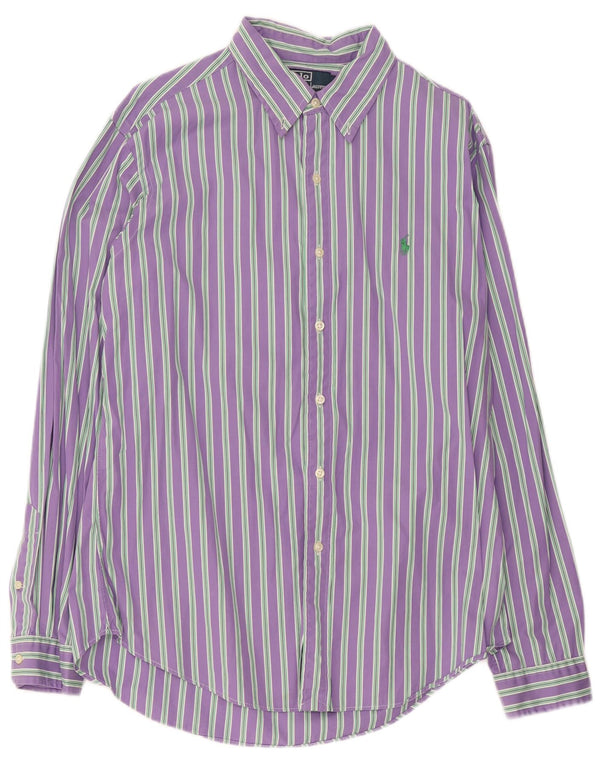 Polo Ralph Lauren Camicia da uomo su misura, cotone a righe grandi viola