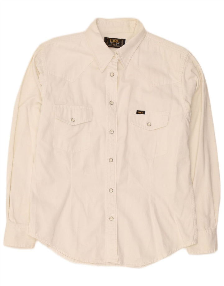 Camicia in denim da donna Lee UK 16 grande cotone bianco