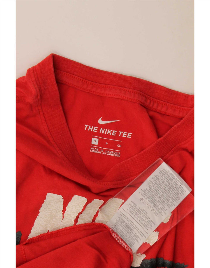 T-shirt grafica da uomo Nike Top Small in cotone rosso