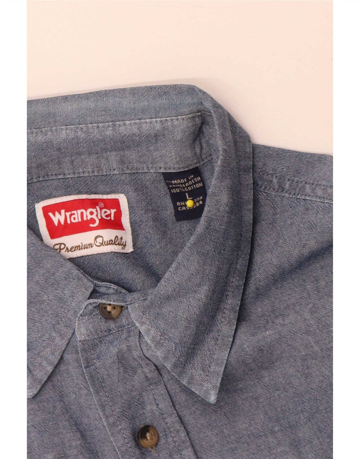 Camicia a maniche corte da uomo Wrangler grande in cotone blu navy