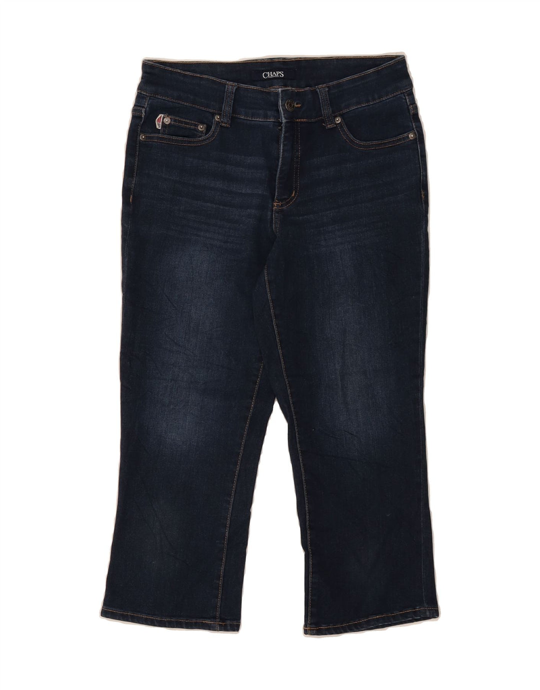 CHAPS Womens Capri Jeans US 4 Small W30 L21 Navy Blue Cotton Vintage Chaps and Second-Hand Chaps from Messina Hembry 