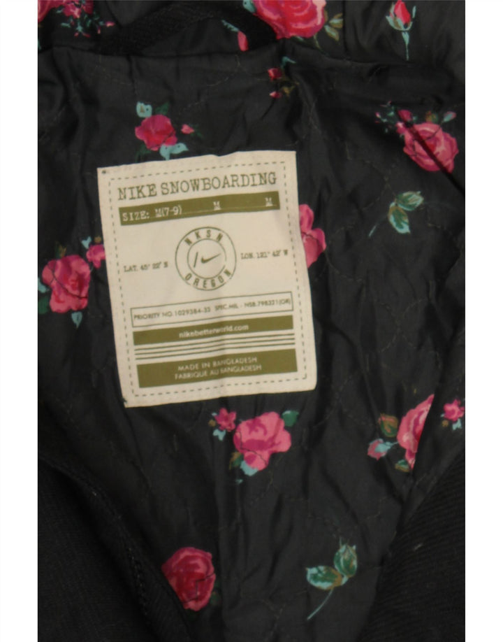 NIKE Womens Hooded Ski Jacket US 7/9 Medium Black Polyester Vintage Nike and Second-Hand Nike from Messina Hembry 