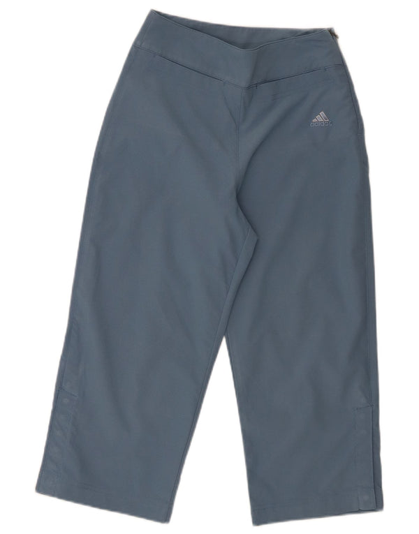 Pantaloni Capri dritti da donna Adidas UK 8 Small W26 L19 poliestere blu