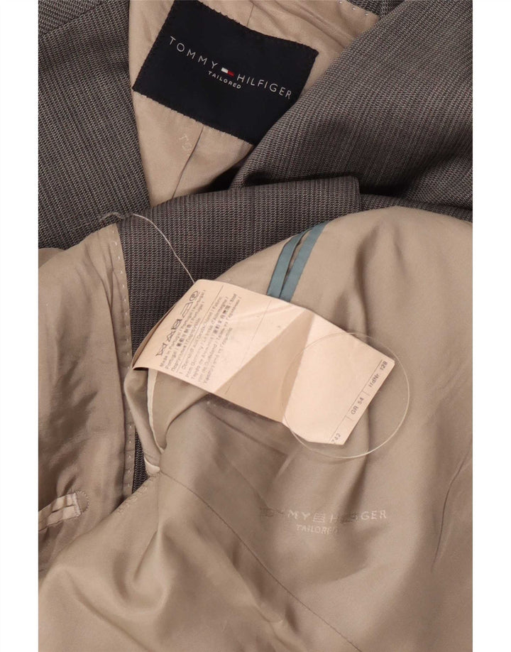 Giacca blazer a 2 bottoni da uomo Tommy Hilfiger IT 54 2XL Lana vergine grigia