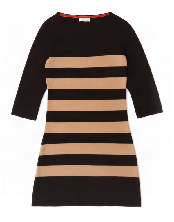 Abito maglione da donna con maniche a 3/4 Monsoon UK 12 Acrilico a righe nere medie