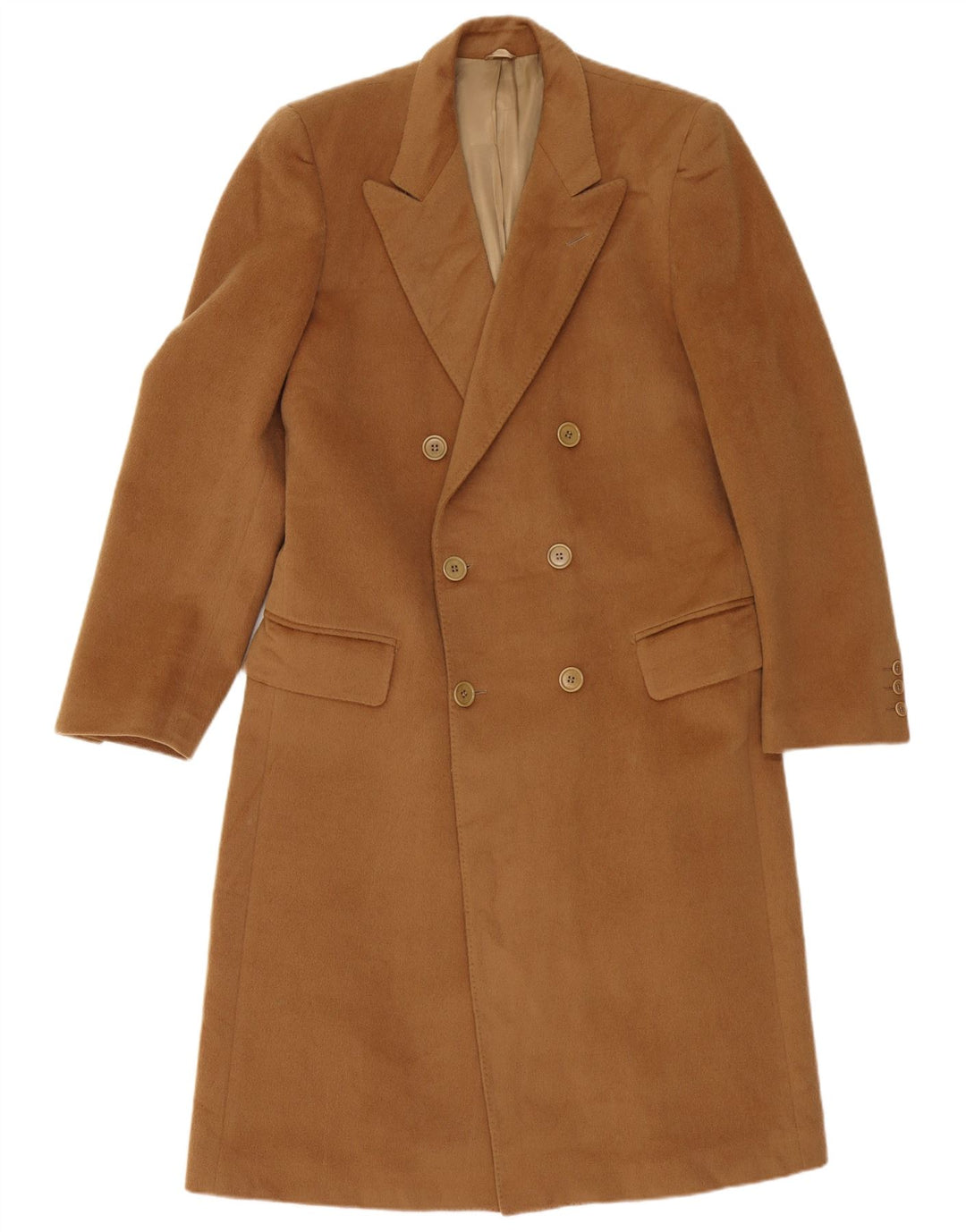 Cappotto doppiopetto da donna Elle 2XL in lana marrone