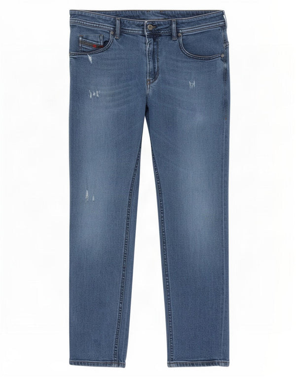 Jeans slim invecchiati da uomo Diesel W34 L30 in cotone blu