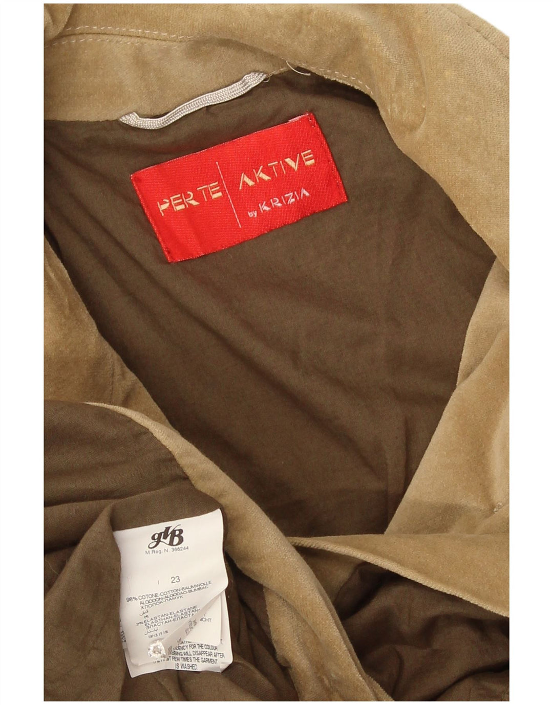 Giacca pratica da donna Krizia UK 16 grande cotone beige