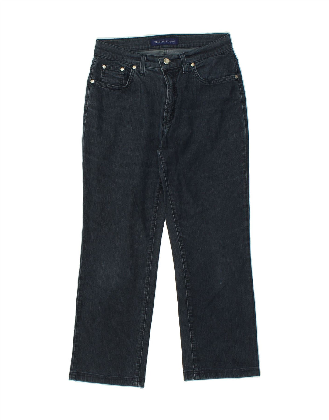TRUSSARDI JEANS Womens Straight Jeans W28 L24 Navy Blue Vintage Trussardi Jeans and Second-Hand Trussardi Jeans from Messina Hembry 