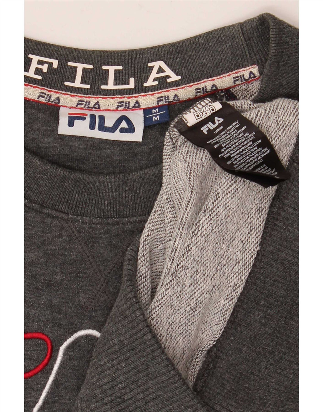Fila Felpa grafica da uomo Maglione Cotone chiazzato grigio medio