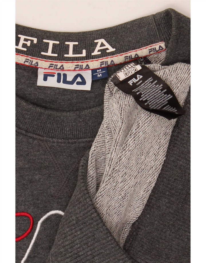 Fila Felpa grafica da uomo Maglione Cotone chiazzato grigio medio