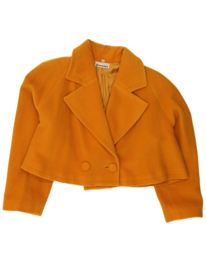 Giacca blazer corta oversize da donna vintage IT 42 giallo medio