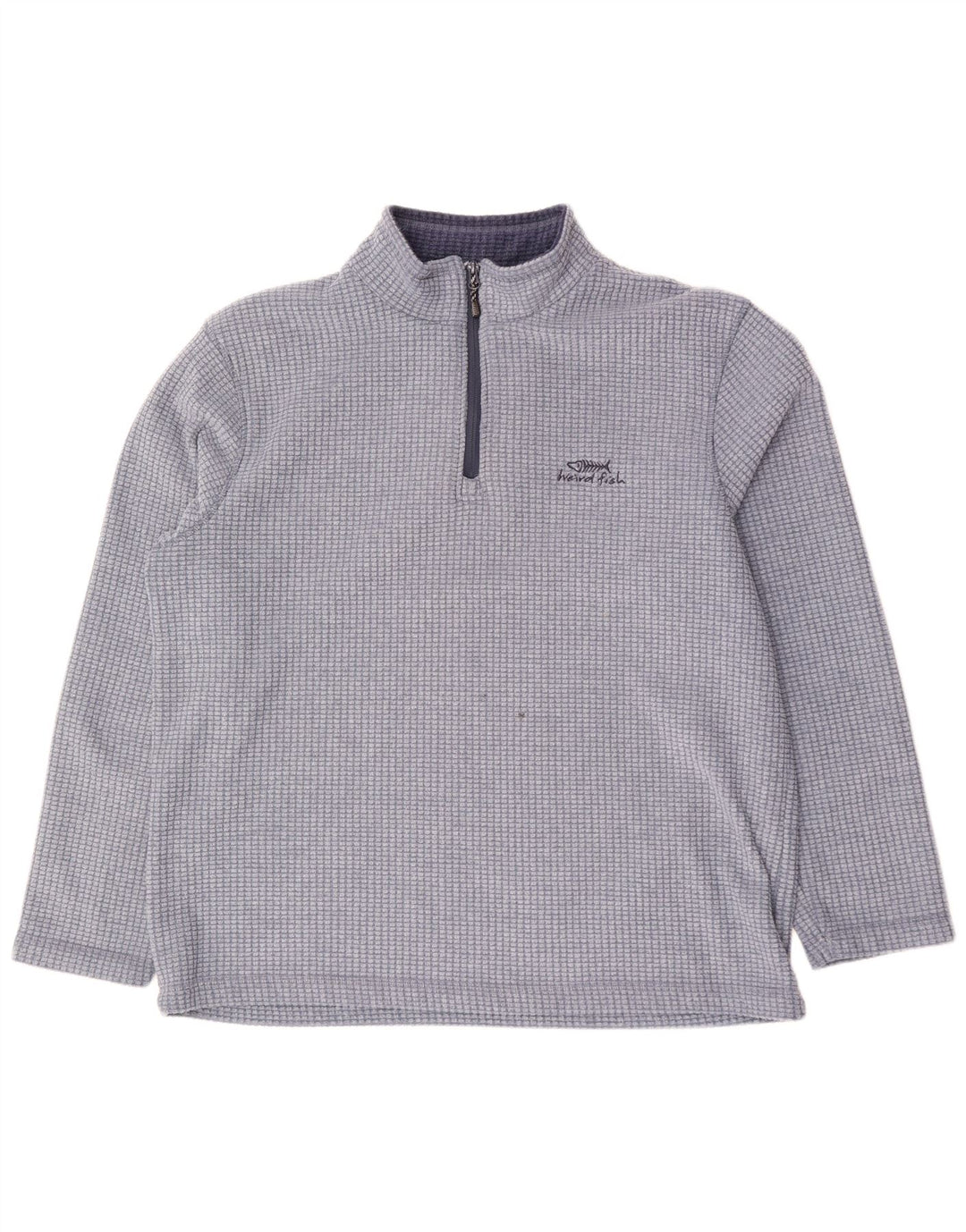 Maglione in pile da uomo con collo con zip Weird Fish 2XL Poliestere a quadri blu