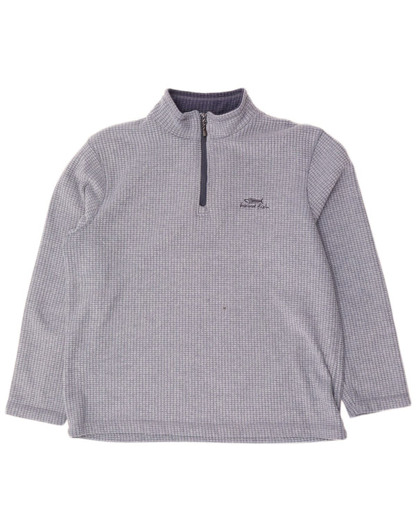 Maglione in pile da uomo con collo con zip Weird Fish 2XL Poliestere a quadri blu