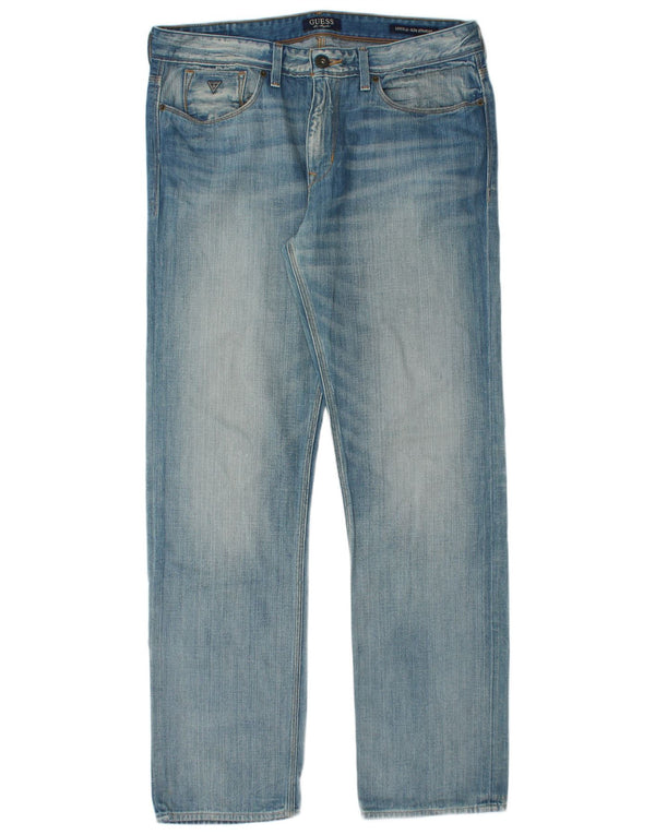 Jeans dritti da uomo Guess W36 L34 cotone blu