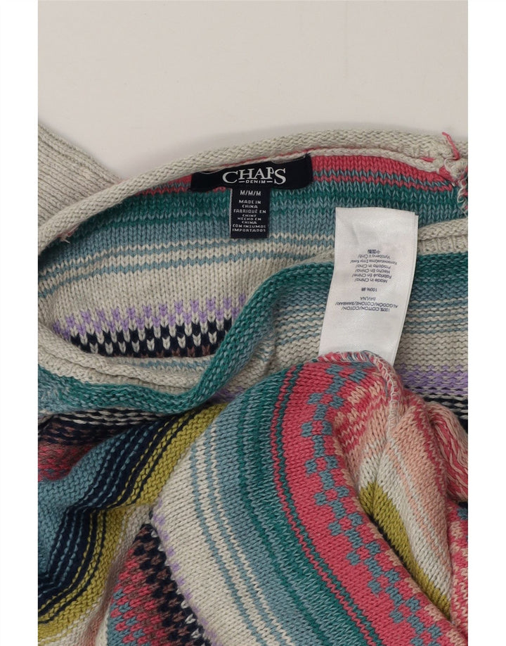 CHAPS Maglione da donna con scollo a barchetta UK 14 Medio a righe multicolore