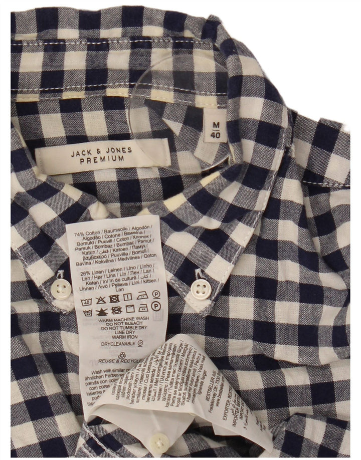 Camicia da uomo Jack & Jones in cotone a quadretti blu navy medio