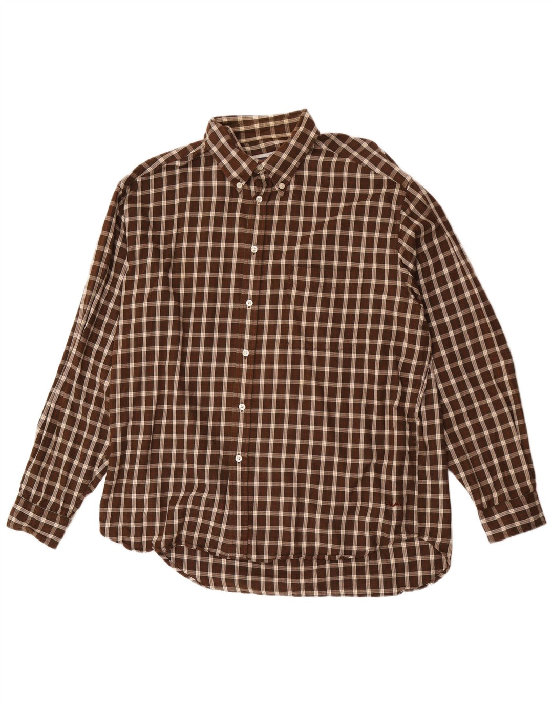 Camicia Fila da uomo in flanella XL in cotone a quadri marrone