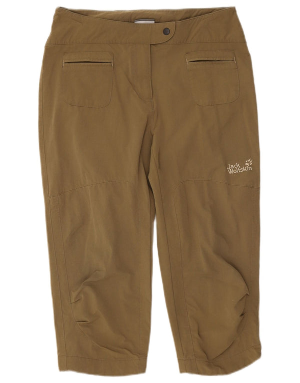 Pantaloni capri da trekking da donna Jack Wolfskin UK 8/10 Small W28 L18 Khaki