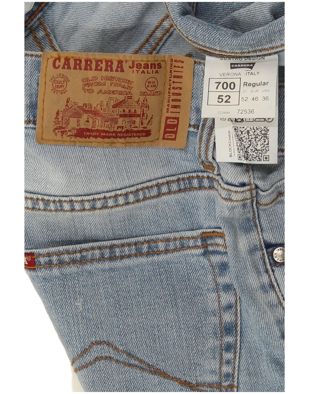 Jeans Carrera Uomo 700 Slim W36 L30 Cotone Blu