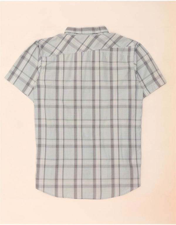 Camicia a maniche corte da uomo Oakley in cotone a quadri blu medio
