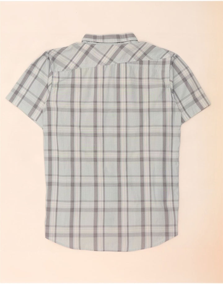 Camicia a maniche corte da uomo Oakley in cotone a quadri blu medio