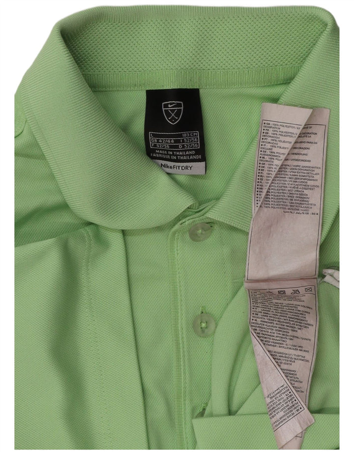 Polo Nike da uomo UK 42/44 grande poliestere verde