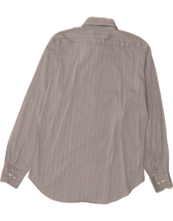 ETRO Mens Milano Shirt Size 42 Large Grey Striped Cotton