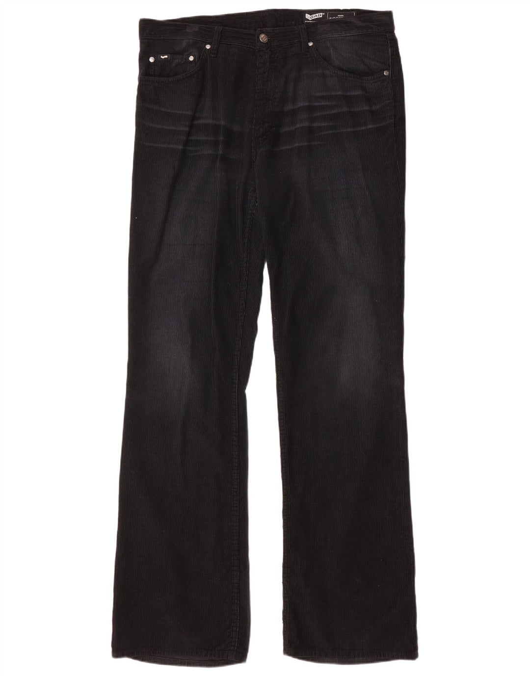 Pantaloni da uomo in velluto a coste Bootcut Gas W36 L34 neri