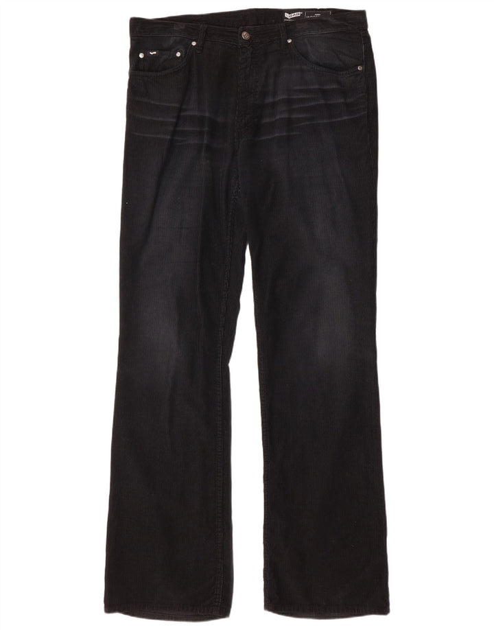 Pantaloni da uomo in velluto a coste Bootcut Gas W36 L34 neri