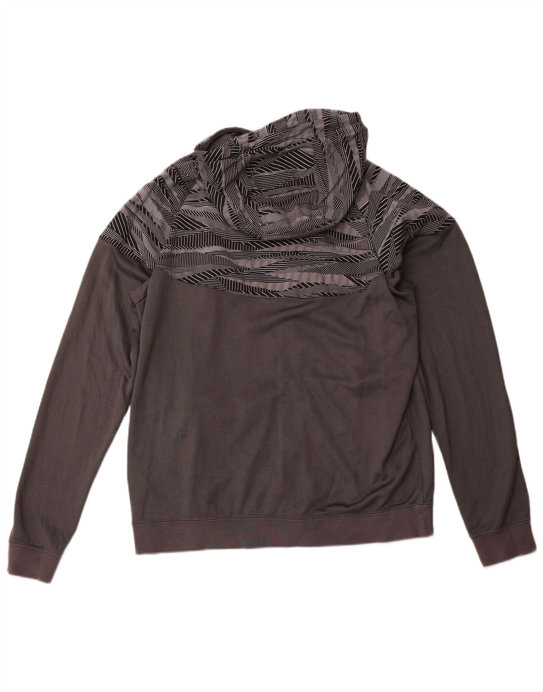 Maglione con cappuccio e zip da uomo NIKE grande cotone geometrico grigio