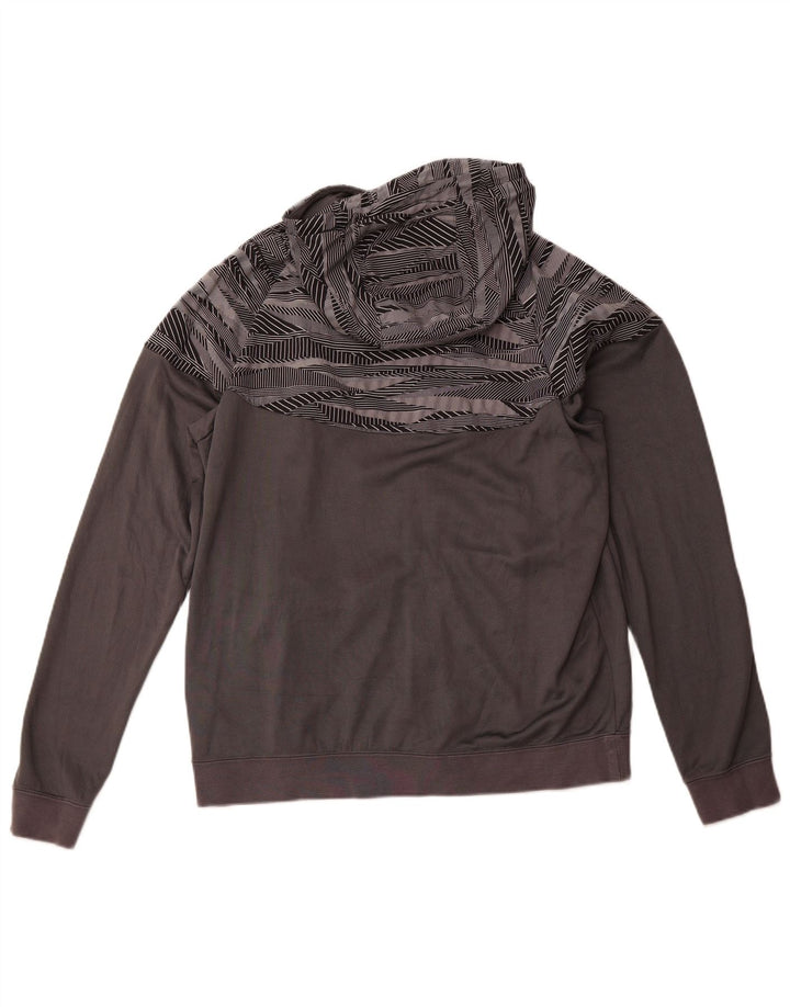 Maglione con cappuccio e zip da uomo NIKE grande cotone geometrico grigio