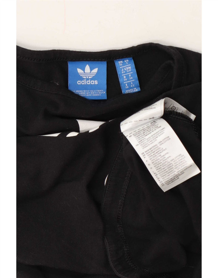 Canottiera grafica da donna Adidas UK 10 piccola in cotone nero