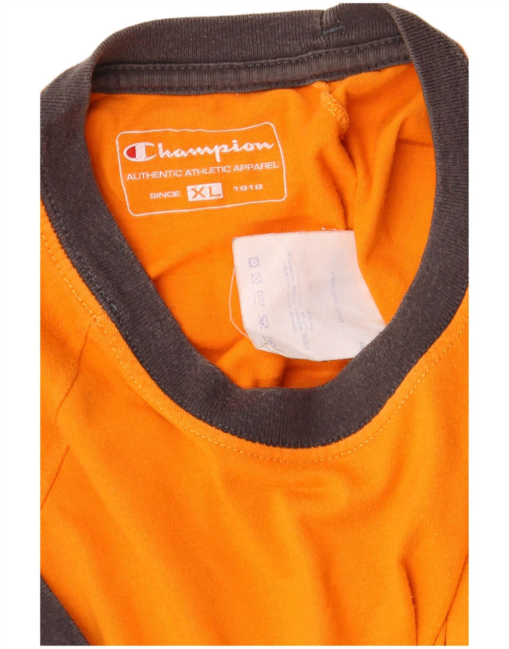 T-shirt CHAMPION da uomo Heritage Classics Top XL in cotone arancione