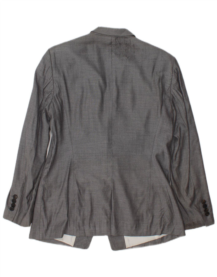 Giacca blazer a 2 bottoni da donna Hugo Boss UK 12 Lana grigio medio