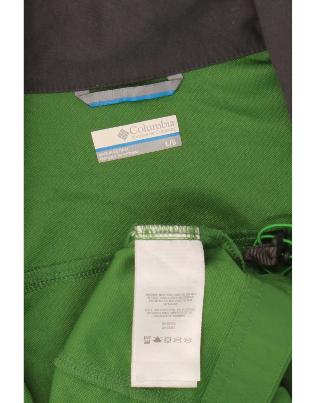Giacca da tuta da uomo Columbia grande verde in poliestere