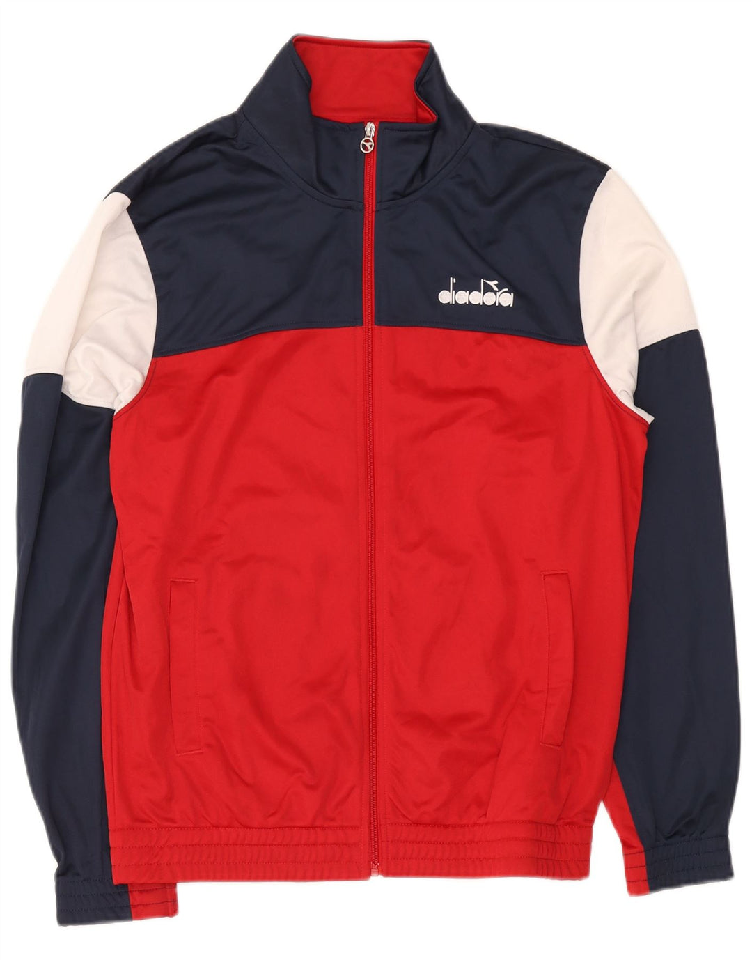 Giacca da tuta da uomo Diadora Large rossa in poliestere color block