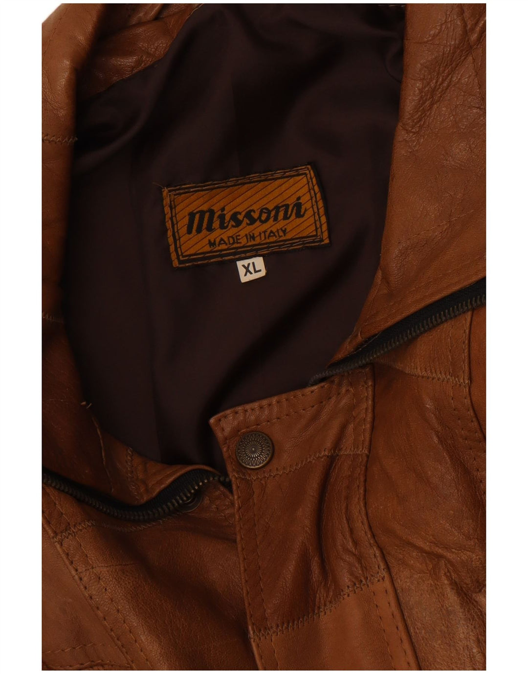 Giacca in pelle da uomo Missoni UK 42 XL Marrone