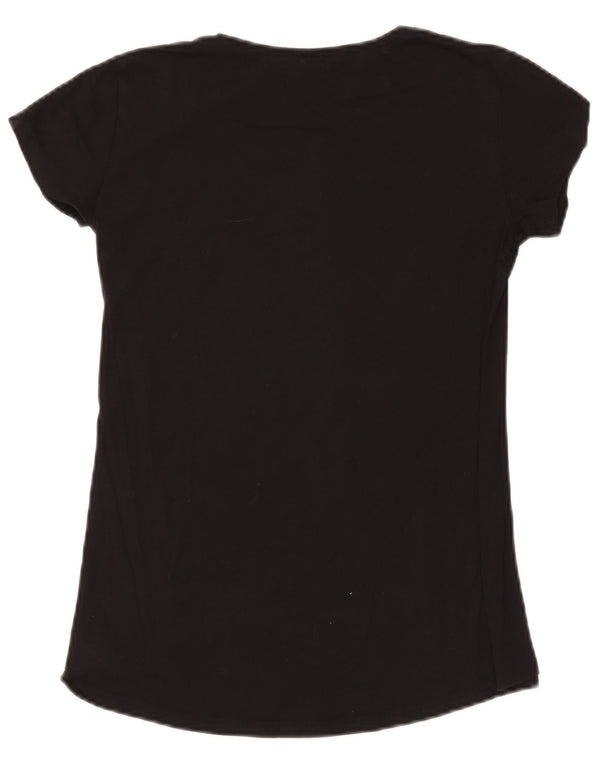 T-shirt grafica da donna Benetton Top UK 10 piccola nera