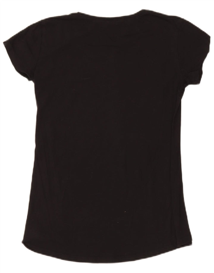T-shirt grafica da donna Benetton Top UK 10 piccola nera
