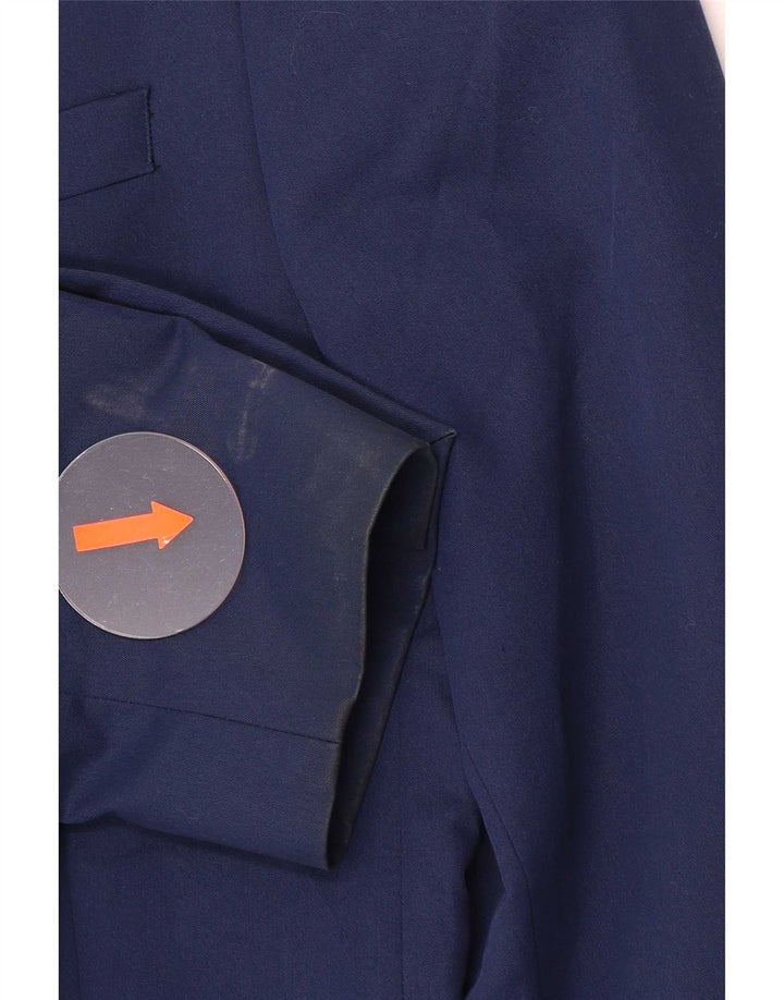 Zara Giacca blazer a 2 bottoni da uomo EU 48 Medio Blu Navy Poliestere