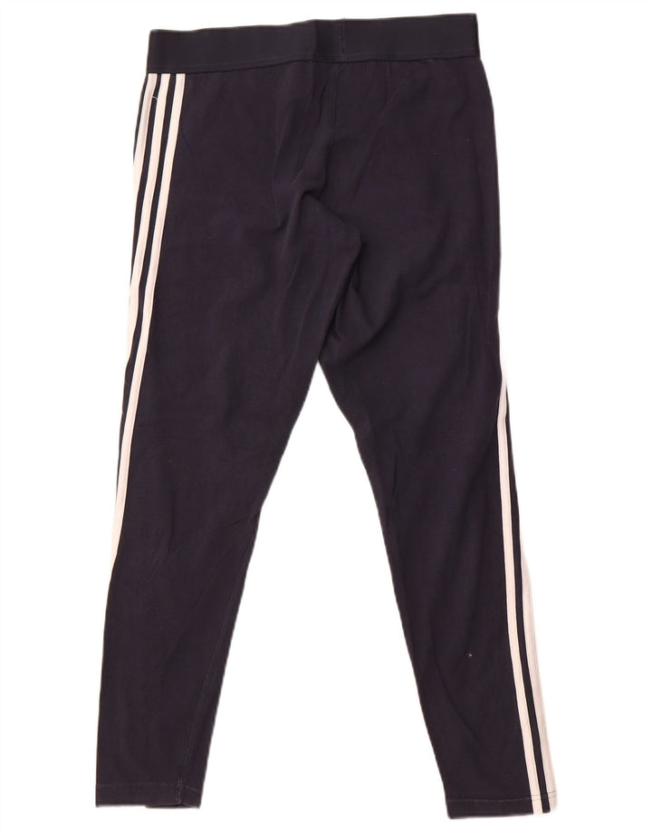Leggings Adidas Donna UK 16/18 Large Blu Navy