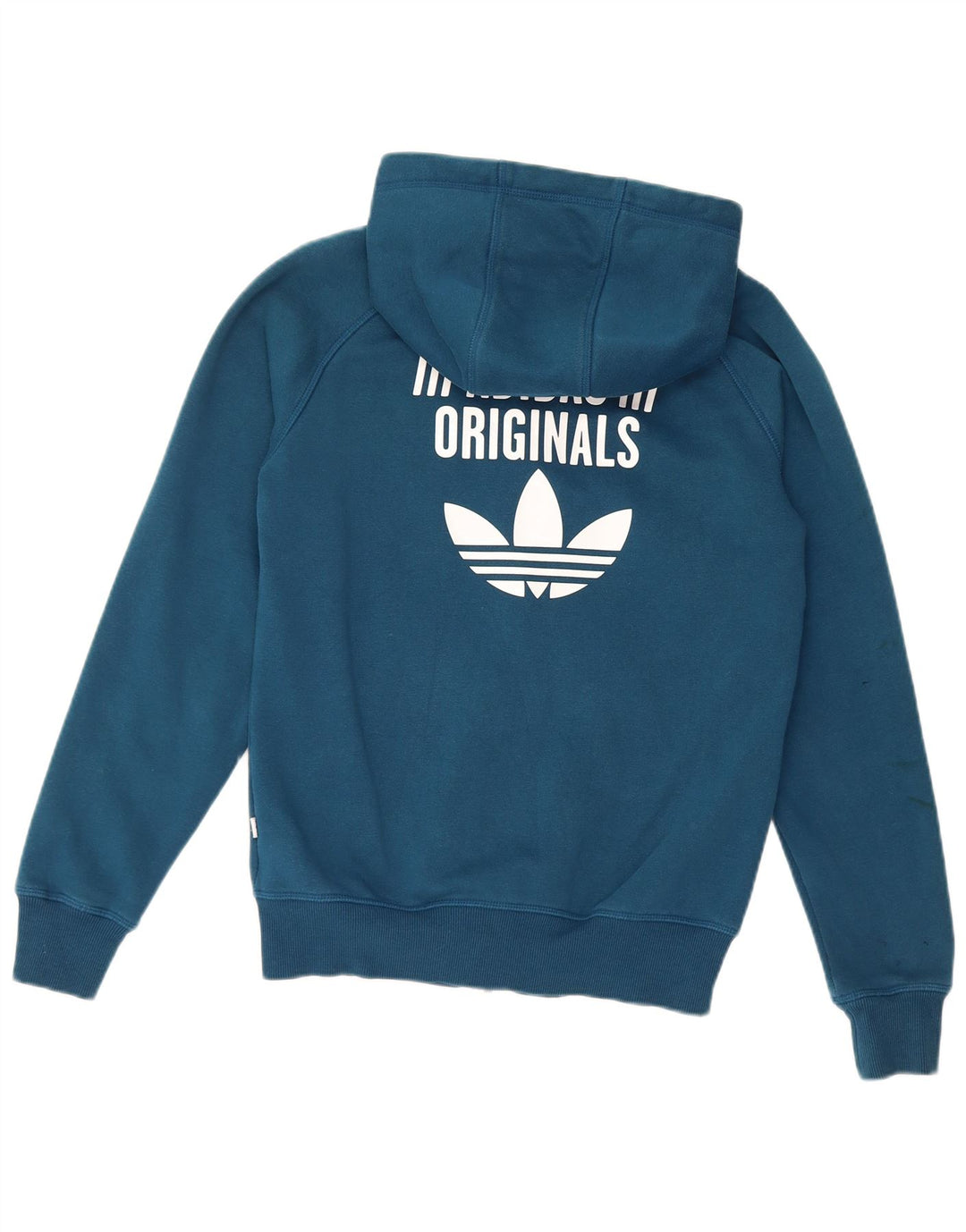 Maglione con cappuccio e zip grafica da donna ADIDAS UK 10 piccolo cotone blu