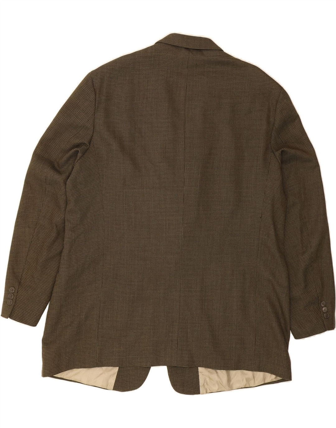 PIERRE CARDIN Mens 3 Button Blazer Jacket UK 44 2XL Khaki Check Vintage Pierre Cardin and Second-Hand Pierre Cardin from Messina Hembry 