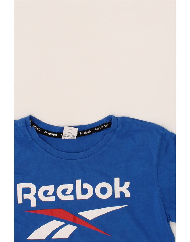 REEBOK Boys Graphic T-Shirt Top 13-14 Years Blue Cotton Vintage Reebok and Second-Hand Reebok from Messina Hembry 