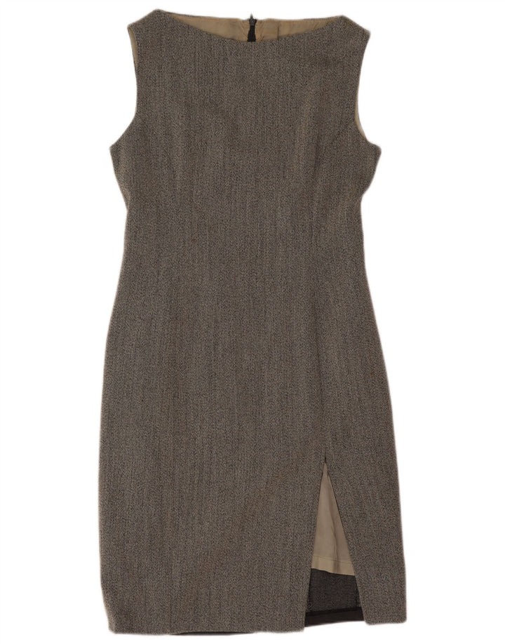 Abito tubino senza maniche vintage da donna UK 12 Grigio medio