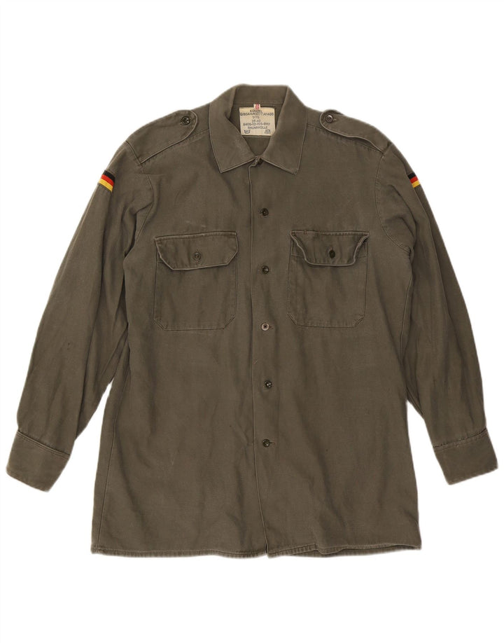 Camicia militare vintage da uomo taglia 39/40 media kaki