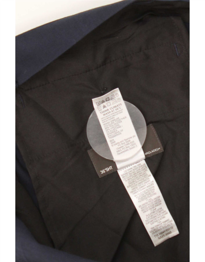 Pantaloni da abito vestibilità regolare da donna Marks & Spencer W36 L29 Blu Navy